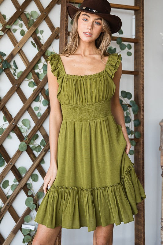dress with ruched waist RUCHED-WAIST COTTON-JERSEY MIDI DRESS - NAVY
