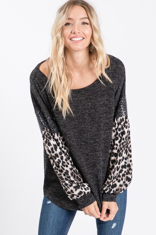 Leopard Layla Knit Top | URBAN ECHO SHOP