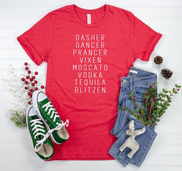 'Dasher Dancer Prancer Vixen Moscato' Personality Tee |
 URBAN ECHO SHOP