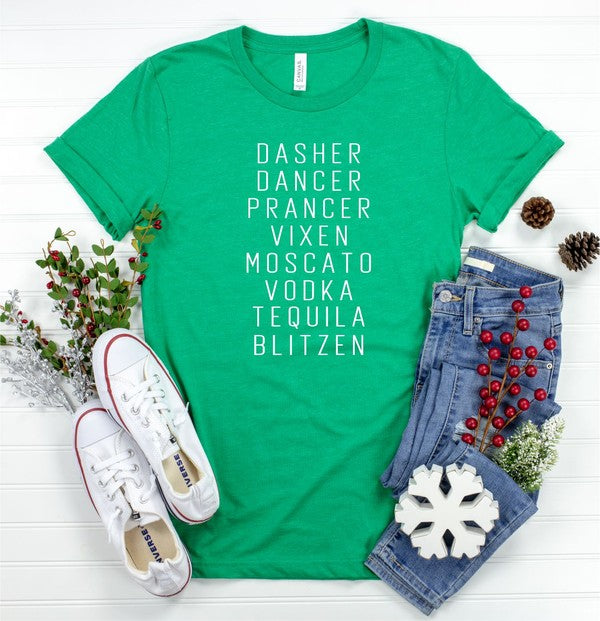 'Dasher Dancer Prancer Vixen Moscato' Personality Tee |
 URBAN ECHO SHOP