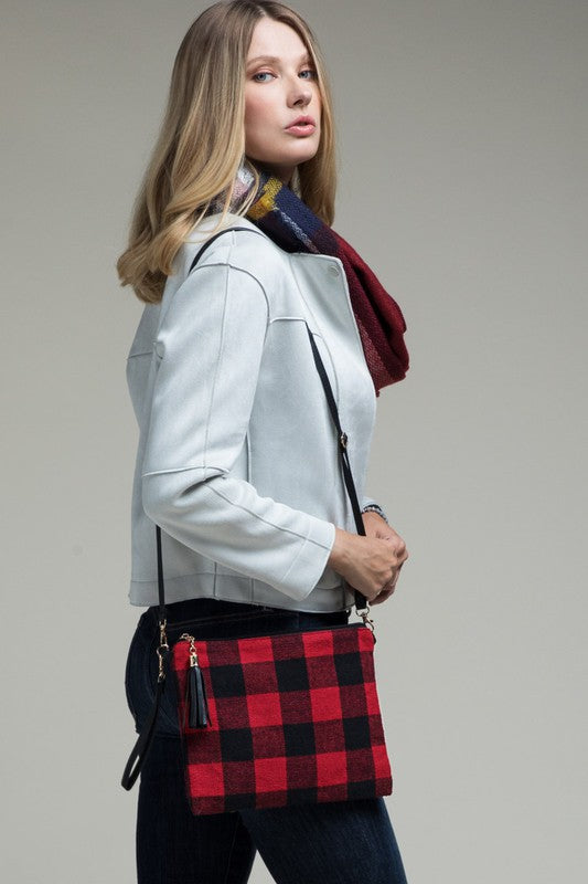 Buffalo Plaid Wristlet/Crossbody Purse | URBAN ECHO SHOP