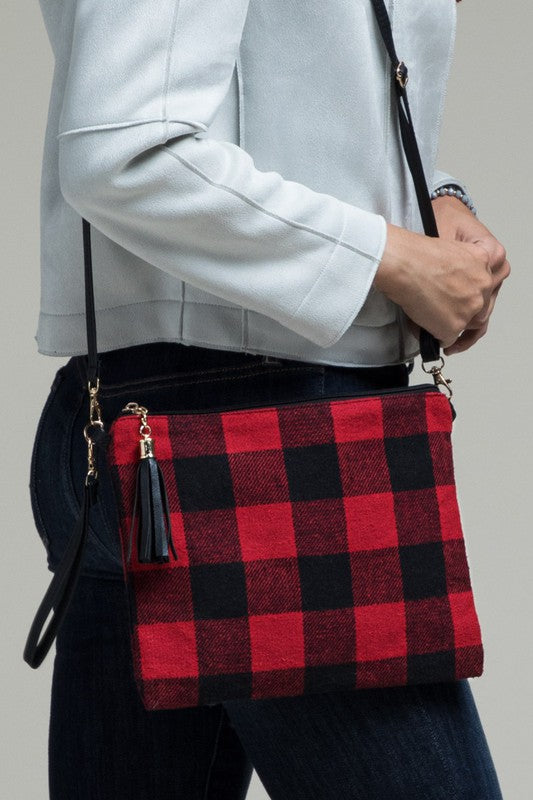 Buffalo Plaid Wristlet/Crossbody Purse | URBAN ECHO SHOP