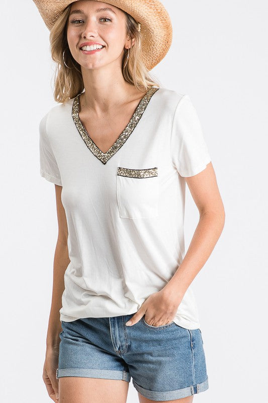 Sweet Shimmer V-Neck