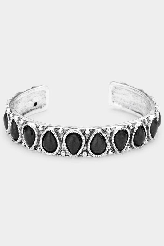 Teardrop Antique Cuff In Black | URBAN ECHO SHOP