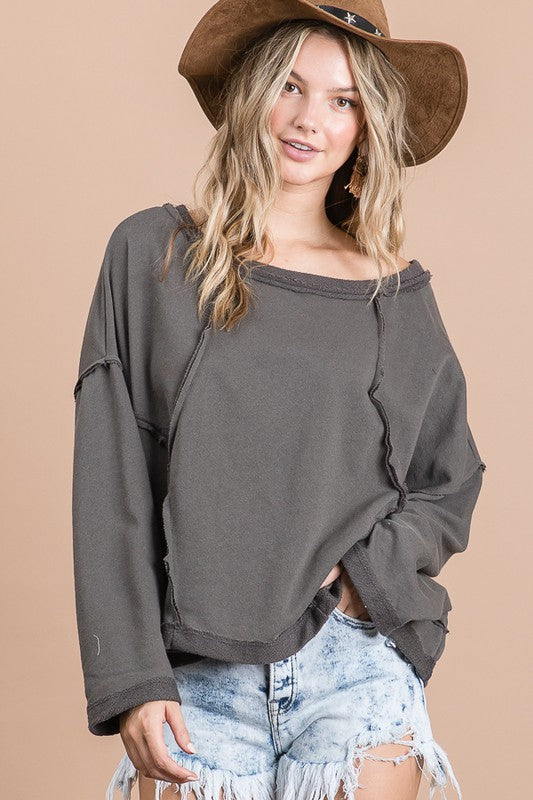 Midnight Lara Solid Trim Top | URBAN ECHO SHOP