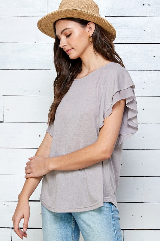 Dusky Lane Double Ruffle Top | URBAN ECHO SHOP