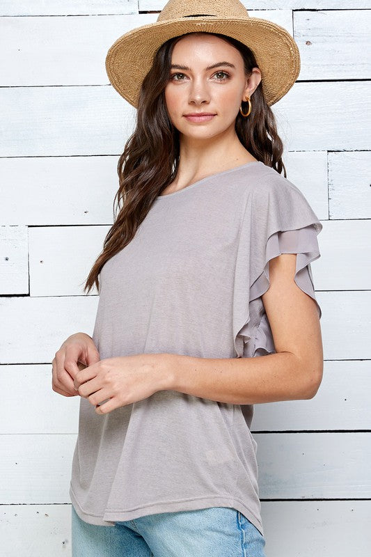 Dusky Lane Double Ruffle Top | URBAN ECHO SHOP