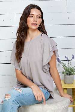 Dusky Lane Double Ruffle Top | URBAN ECHO SHOP