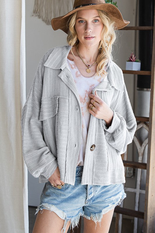 Whisked Away Cropped Shacket Top | URBAN ECHO SHOP