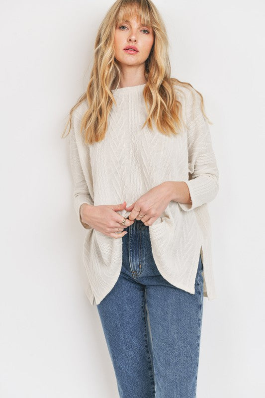 Dovely Dolman Textured Knit Top | URBAN ECHO SHOP