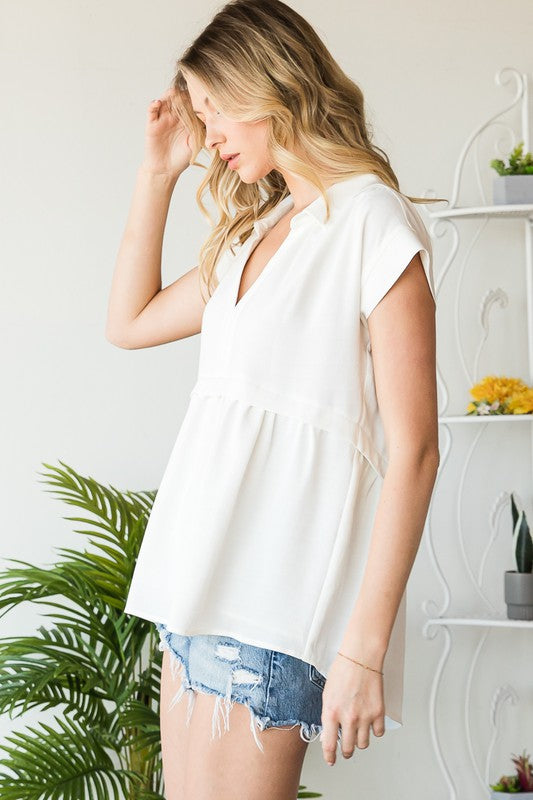 Selina Ray Textured Babydoll Blouse | URBAN ECHO SHOP
