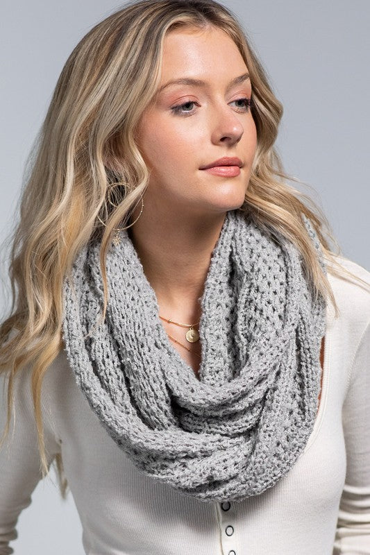 Knitted Gray Infinity Scarf | URBAN ECHO SHOP