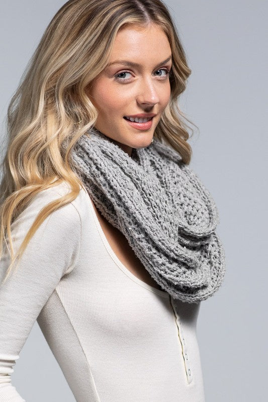 Knitted Gray Infinity Scarf | URBAN ECHO SHOP