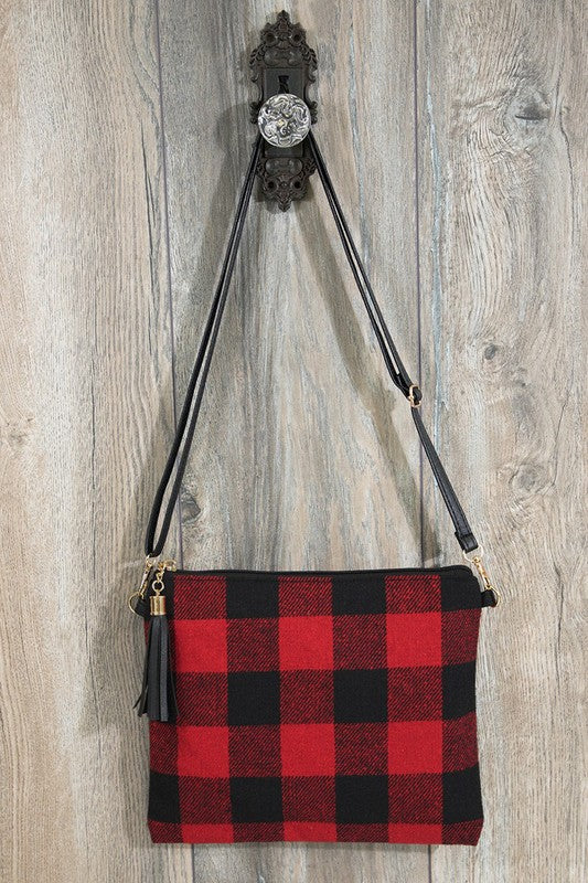 Buffalo Plaid Wristlet/Crossbody Purse | URBAN ECHO SHOP