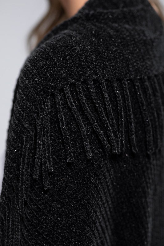 Chenille Black Kimono | URBAN ECHO SHOP