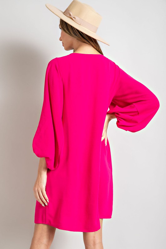 he Morgan May Balloon Sleeve Mini Dress in Pink is Cute and Classy All in One
