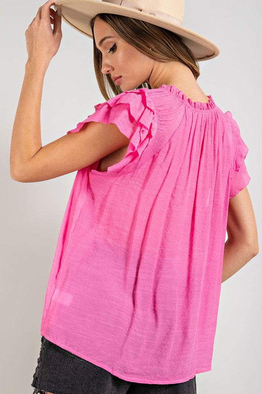 Tayley Tiered Ruffle Sleeve Blouse | URBAN ECHO SHOP