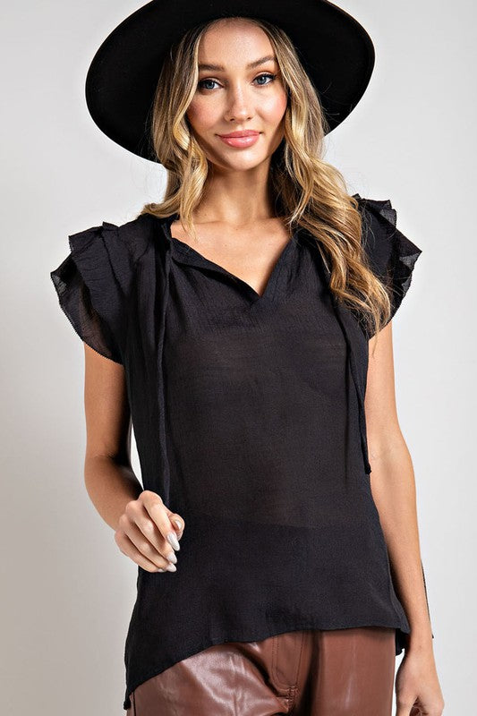 Tayley Tiered Ruffle Sleeve Blouse | URBAN ECHO SHOP