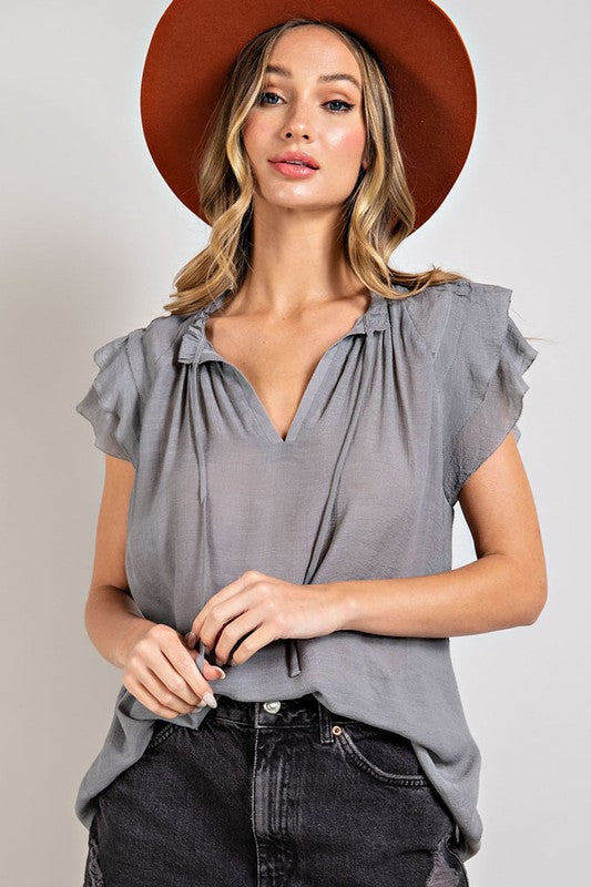 Tayley Tiered Ruffle Sleeve Blouse | URBAN ECHO SHOP