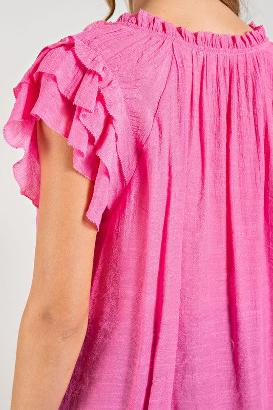 Tayley Tiered Ruffle Sleeve Blouse | URBAN ECHO SHOP