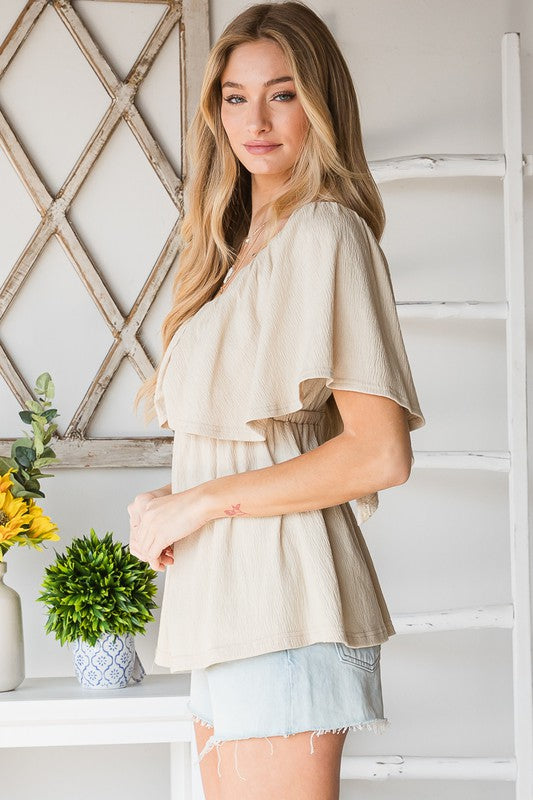 Lorraine Flare Taupe Top | URBAN ECHO SHOP