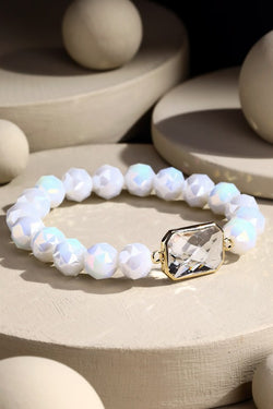 Crystal Stone Bracelet in Pearly White | URBAN ECHO SHOP