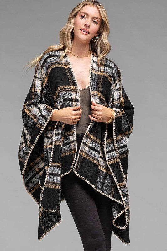 Berkley Plaid Ruana | URBAN ECHO SHOP