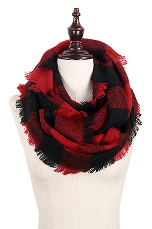 Buffalo Plaid Infinity Scarf, Red & Black | URBAN ECHO SHOP