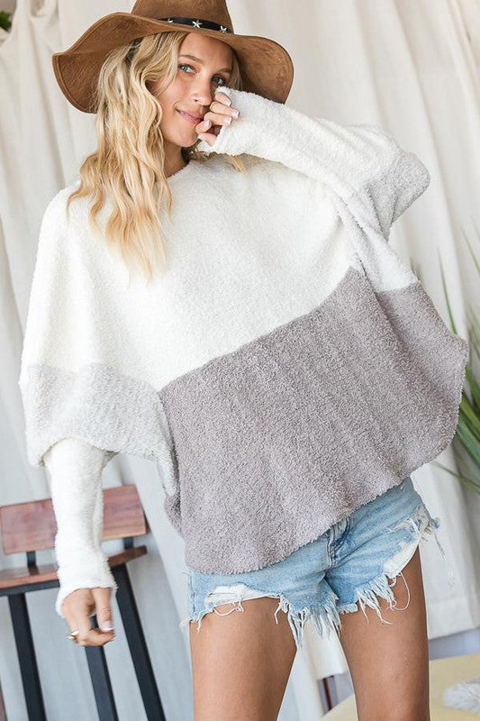 Ryella Rae Plush Color Block Top | URBAN ECHO SHOP