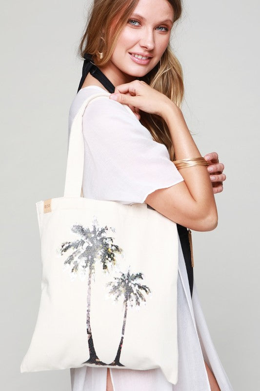 Palm Tree Canvas Shoulder Bag | URBAN ECHO SHOP