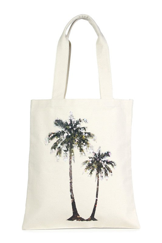 Palm Tree Canvas Shoulder Bag | URBAN ECHO SHOP