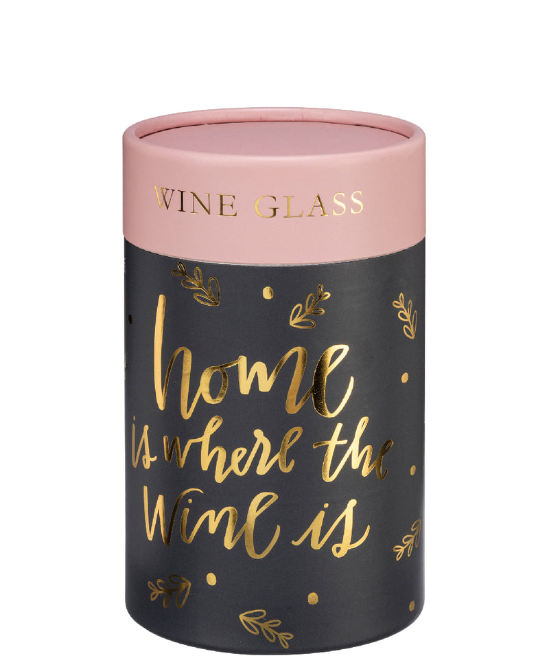 "Home Is Where the Wine Is" Wine Glass w/Gift Box | URBAN ECHO SHOP