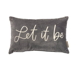 'Let It Be' Gray Velvet Throw Pillow | URBAN ECHO SHOP