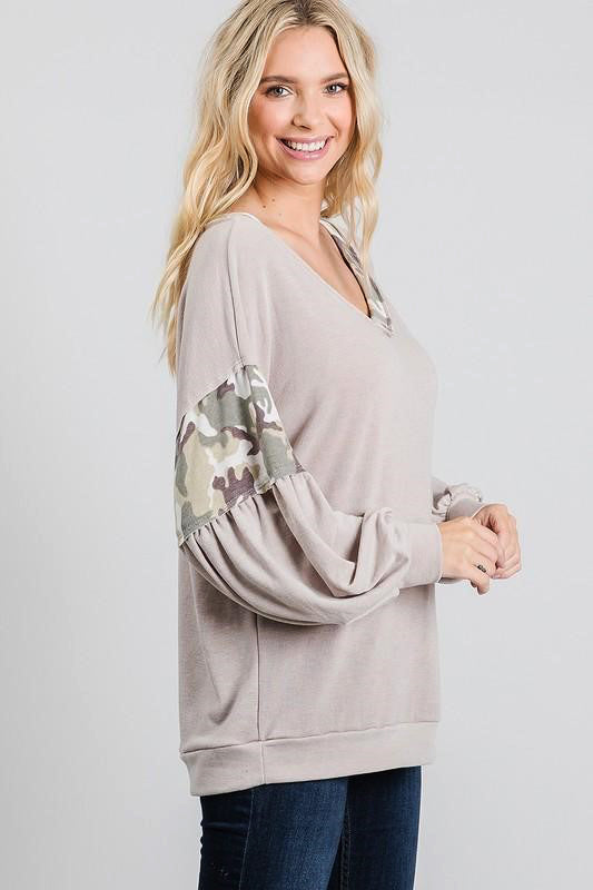 Pacifica Celine Camo Top | URBAN ECHO SHOP