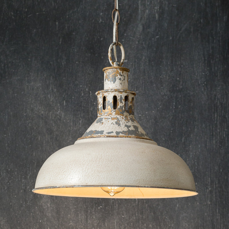 Distressed White Barn Pendant Light | URBAN ECHO SHOP