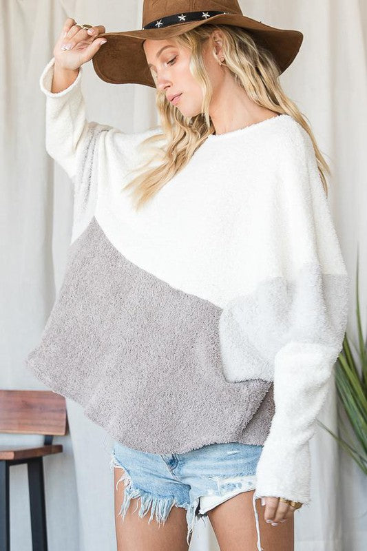 Ryella Rae Plush Color Block Top | URBAN ECHO SHOP